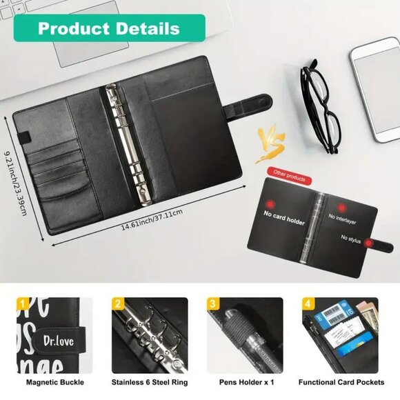 Black 30 Envelope Savings Challenge Binder NEW - Picture 2 of 4